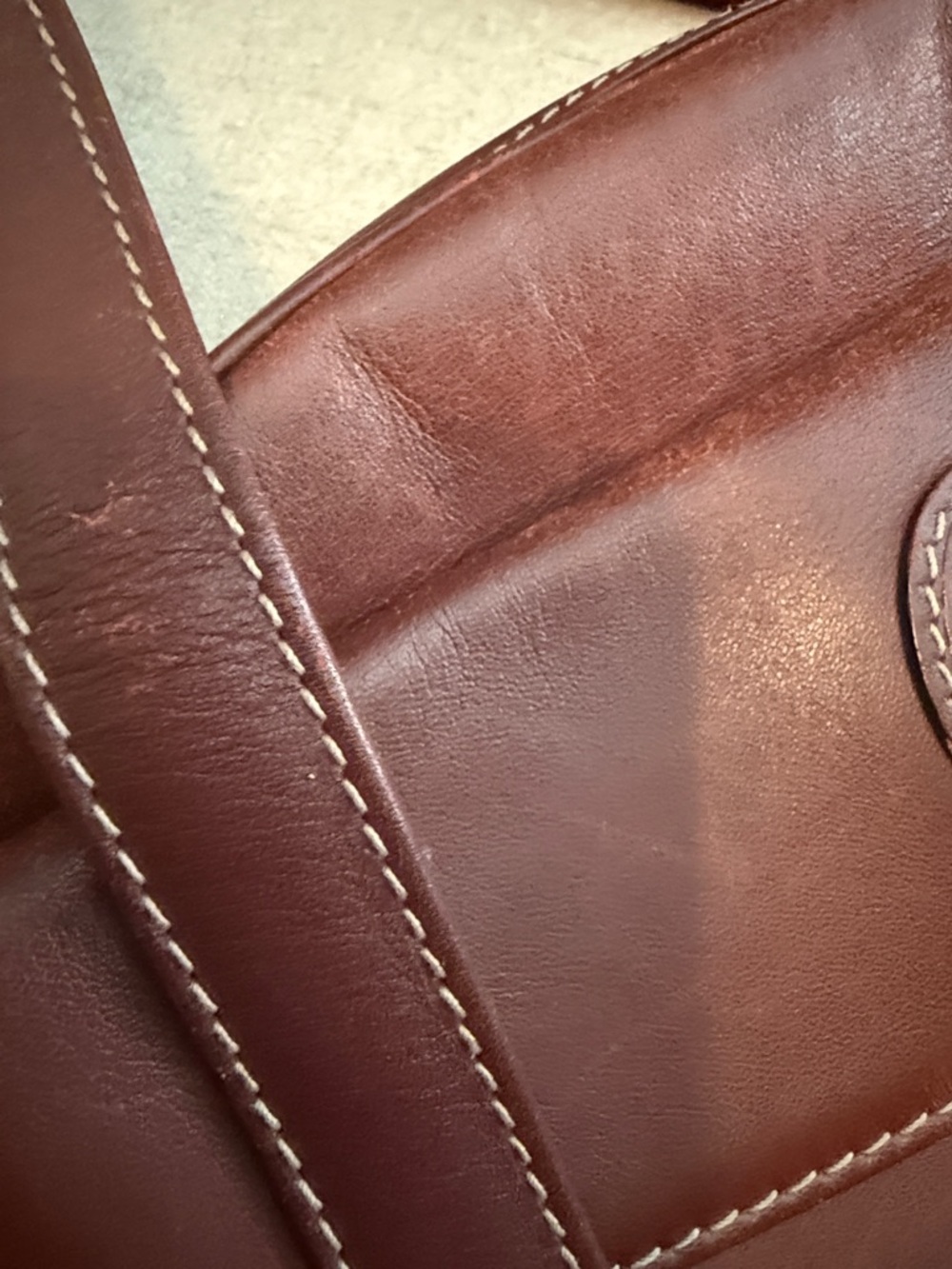 Cartier Brown Leather Crossbody Bag with Burgundy Dust Bag - Picture 8 of 14